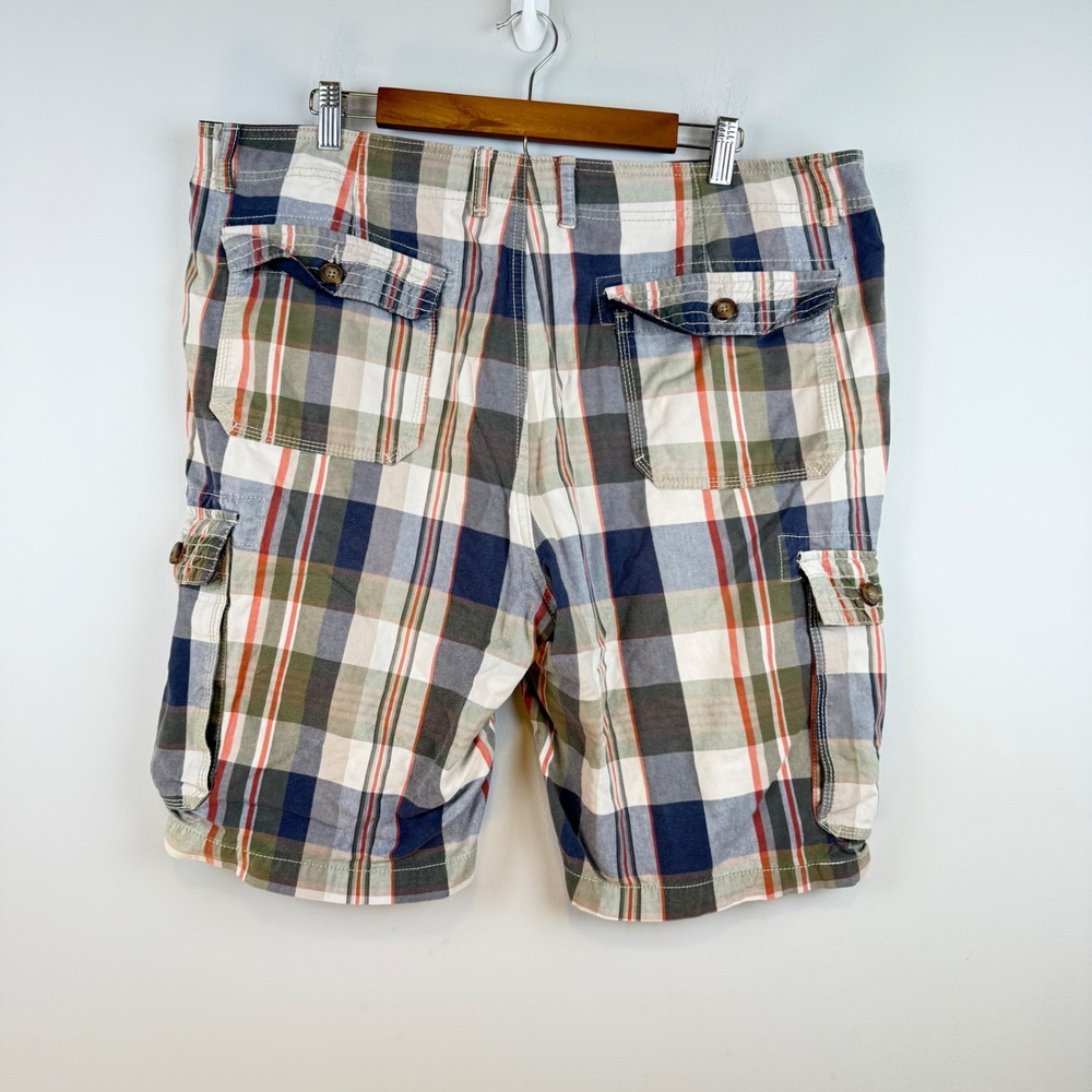 Y2K Old Navy Madras Preppy Plaid Cargo Shorts Mens 38‎ Gorpcore Summer Casual - Picture 3 of 15